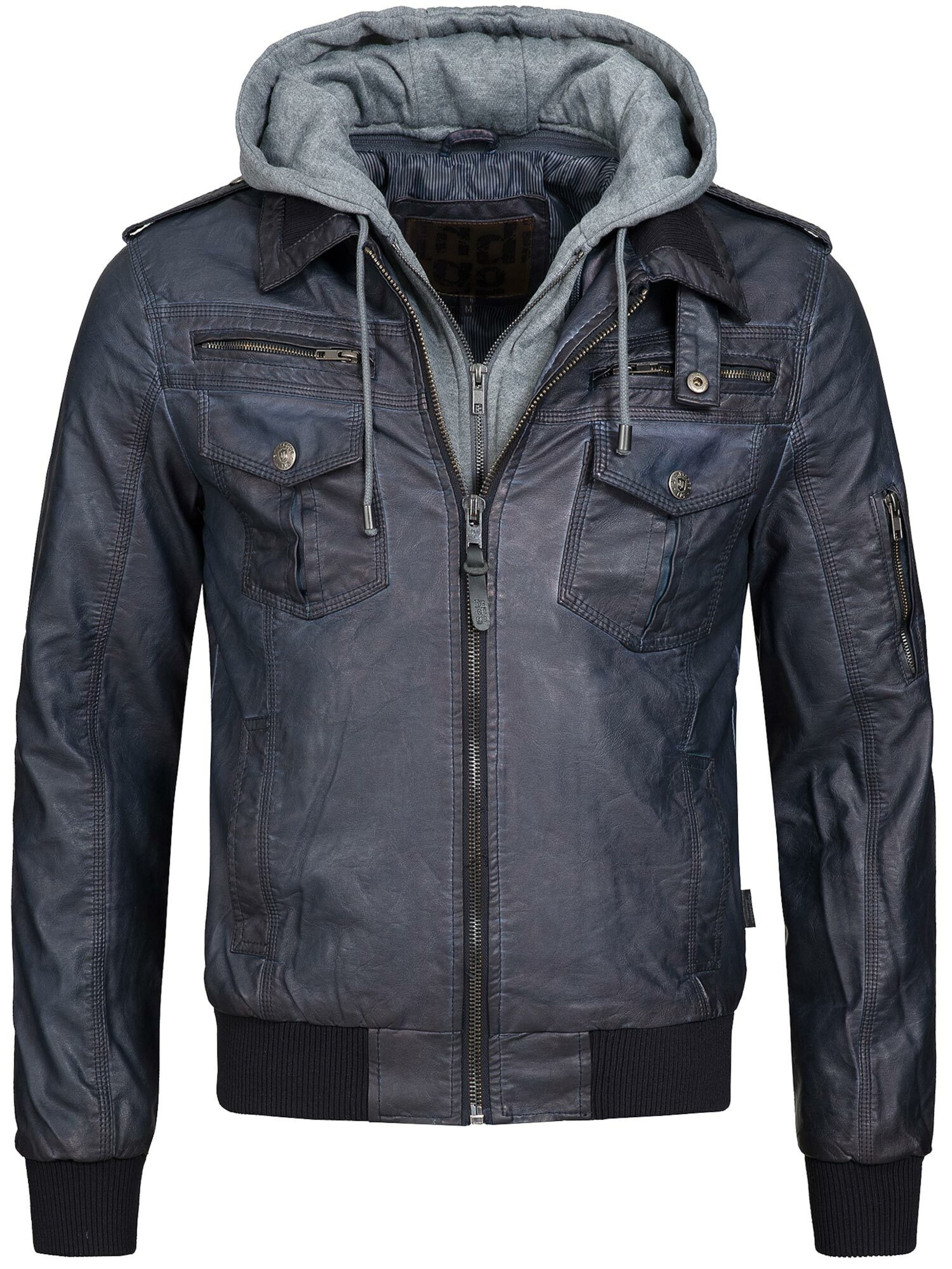 INDICODE JEANS Between-season jacket 'Aaron' in Blue: front