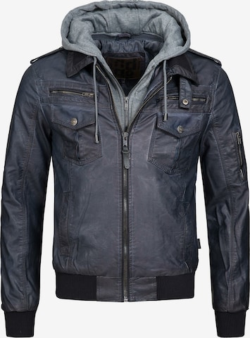 INDICODE JEANS Between-Season Jacket 'Aaron' in Blue: front