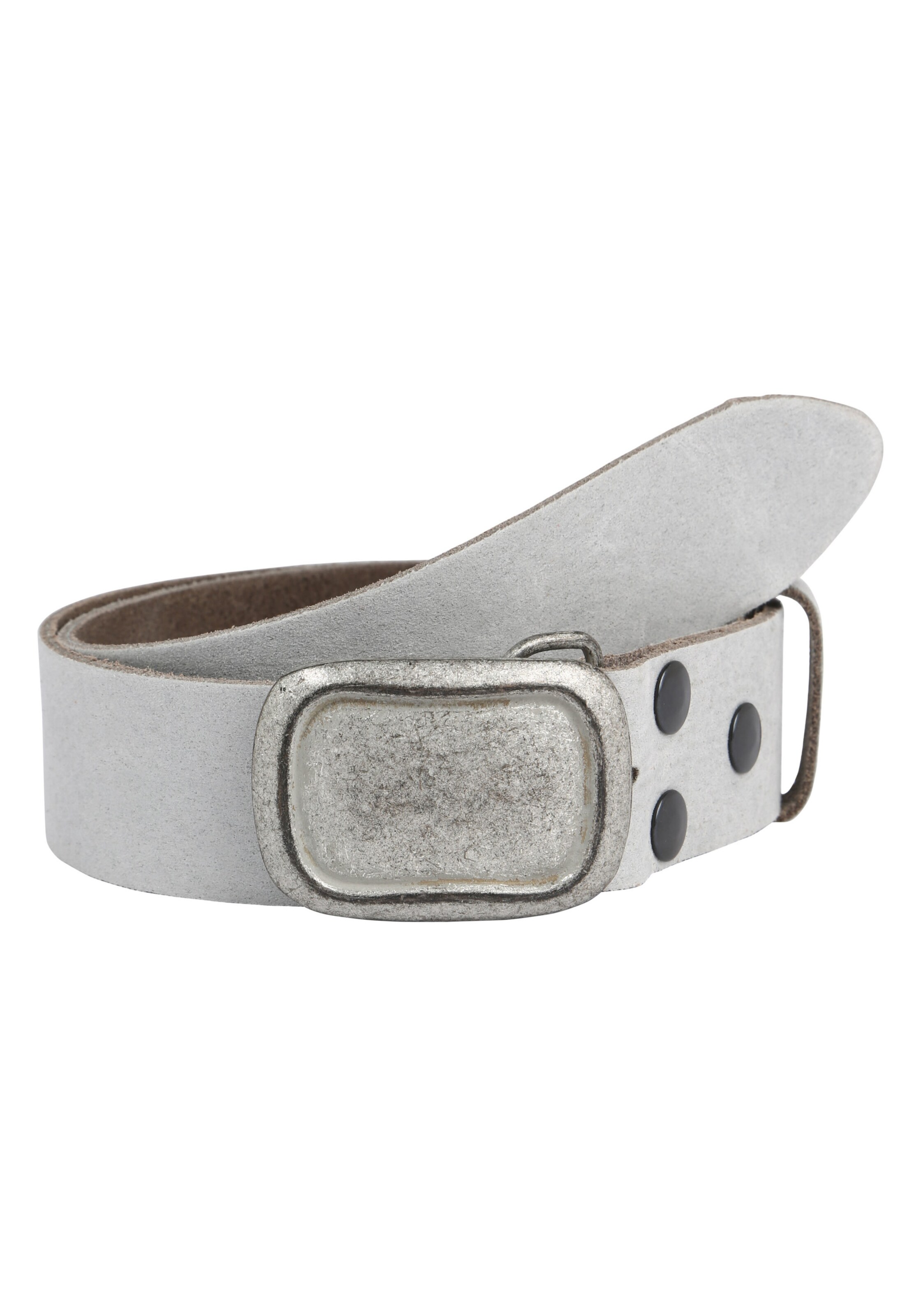RETTUNGSRING by showroom 019° Echtledergürtel in Grau: Vorderseite