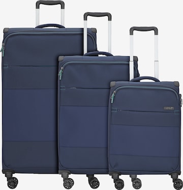 D&N Suitcase Set 'Travel Line 9004' in Blue: front