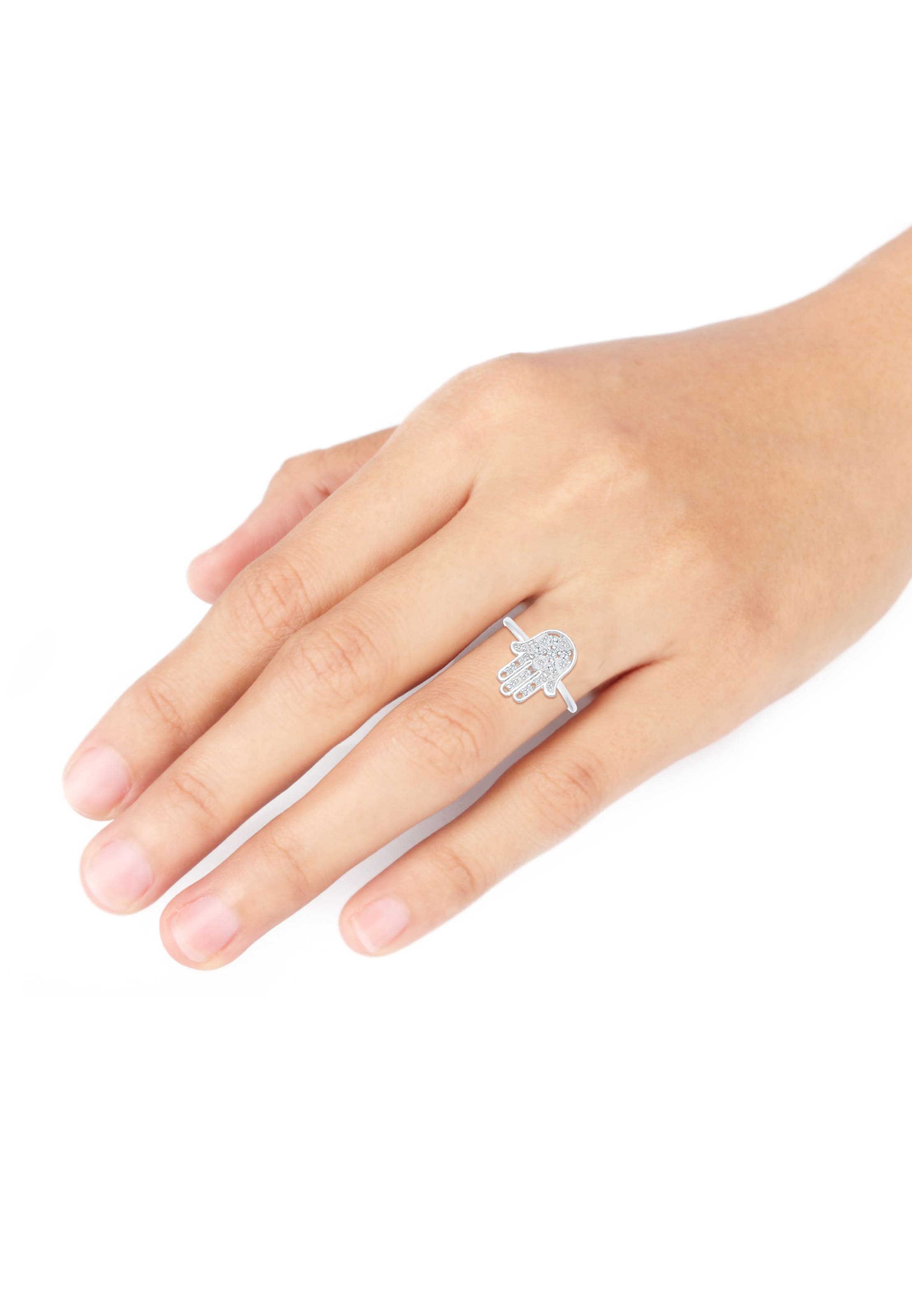 Frauen Schmuck ELLI Ring 'Hamsa Hand' in Silber - RC30848