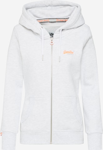 Superdry Sweatjacka 'Orange' i grå: framsida