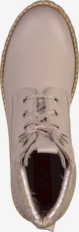 s.Oliver Lace-Up Ankle Boots 'Worker' in Pink