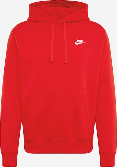 Nike Sportswear Sweatshirt 'Club Fleece' i röd / vit, Produktvy