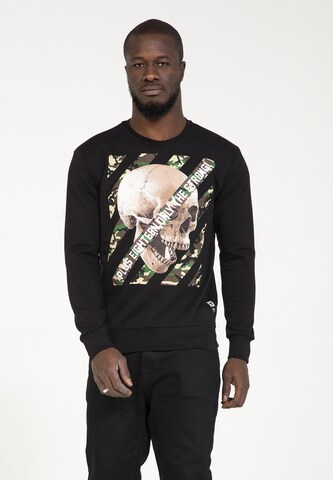 Sweat-shirt PLUS EIGHTEEN en noir : devant