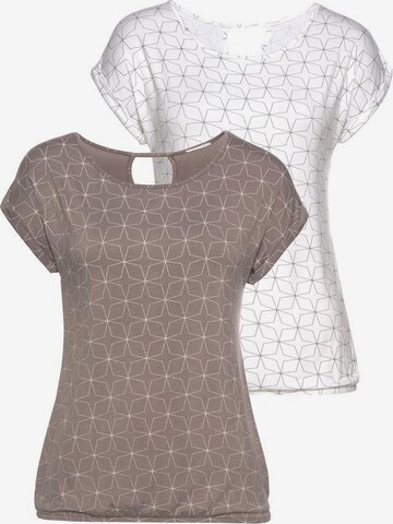 LASCANA Shirt in Brown: front