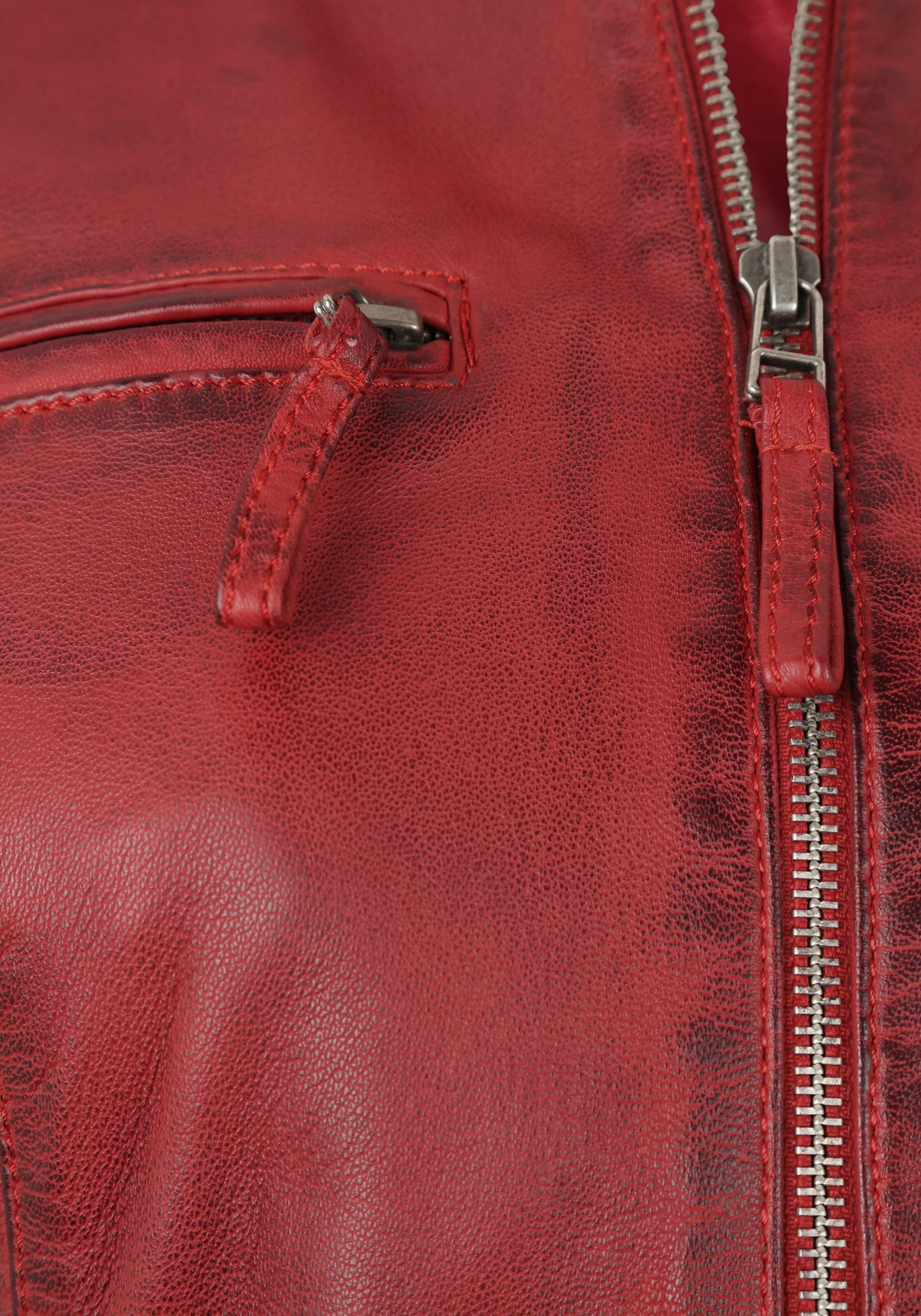 7ELEVEN Lederjacke in Rot