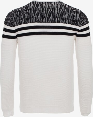 CIPO & BAXX Pullover mit coolen Streifen-Details in Weiß