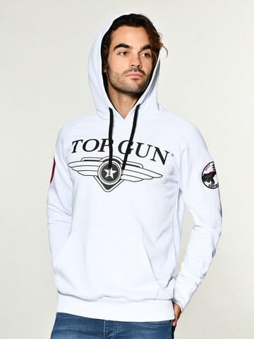 TOP GUN Sweater ' Defender ' in White: front