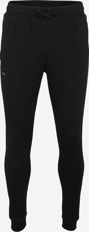 Effilé Pantalon de sport 'Rival' UNDER ARMOUR en noir : devant