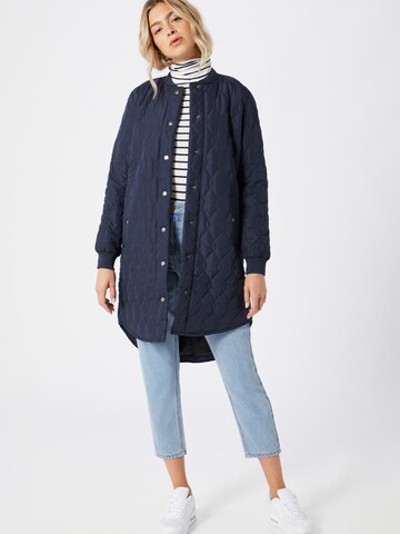 Kaffe Between-Seasons Coat 'Shally' in Blue: front