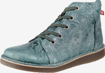 Grünbein Lace-Up Ankle Boots 'Tessa' in Blue: front