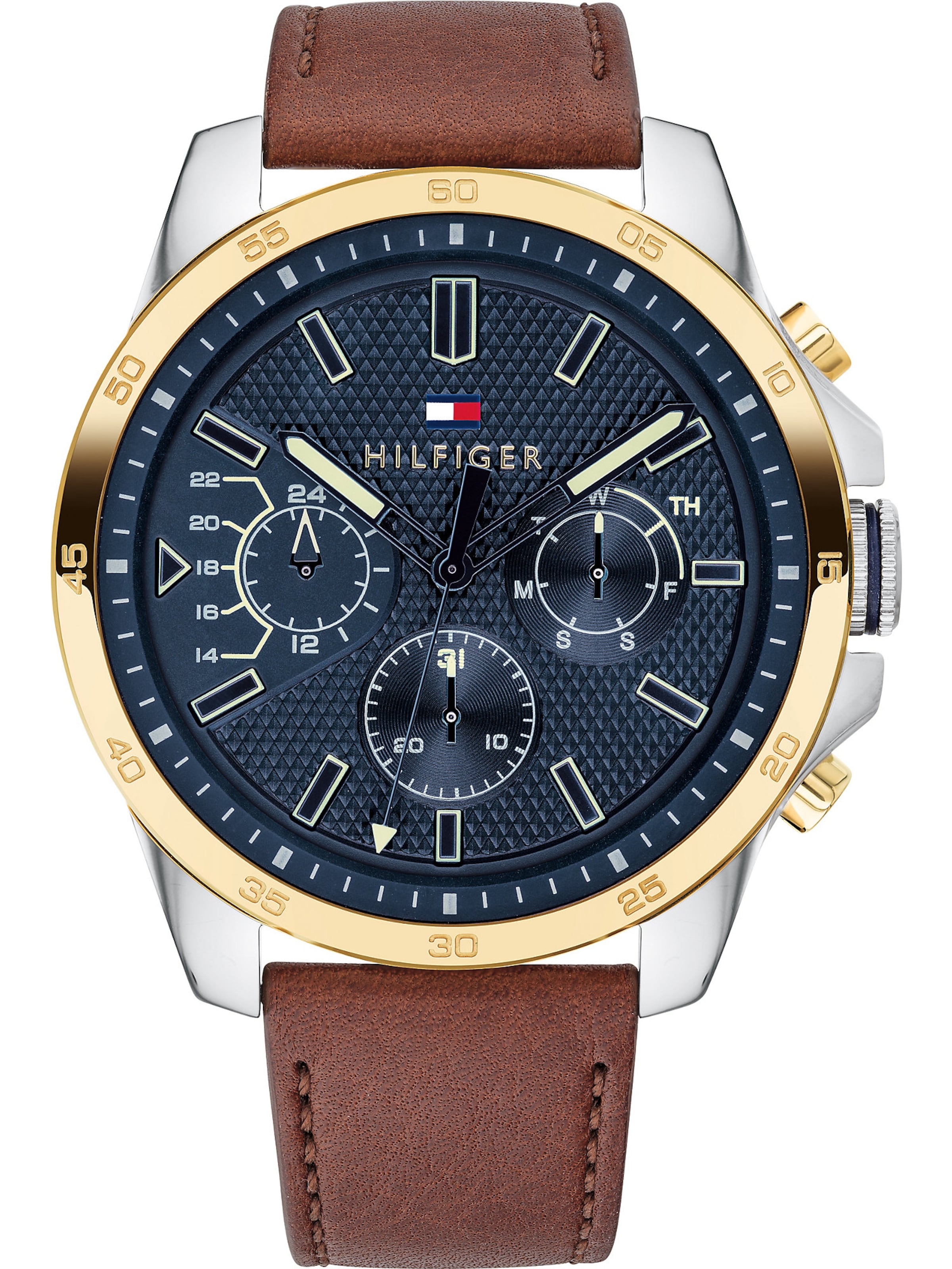 TOMMY HILFIGER Herrenuhr in Braun: Vorderseite