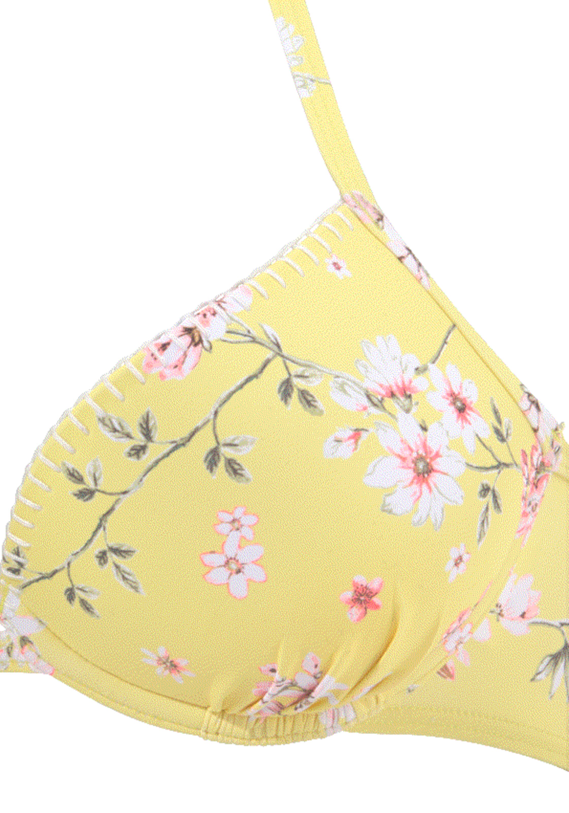 SUNSEEKER Push-up Bikinitoppi 'Ditsy' värissä keltainen