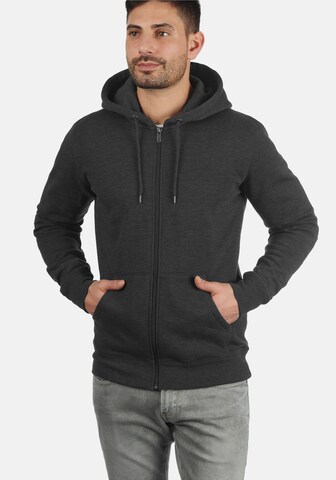 !Solid Zip-Up Hoodie 'BertiZip' in Grey: front