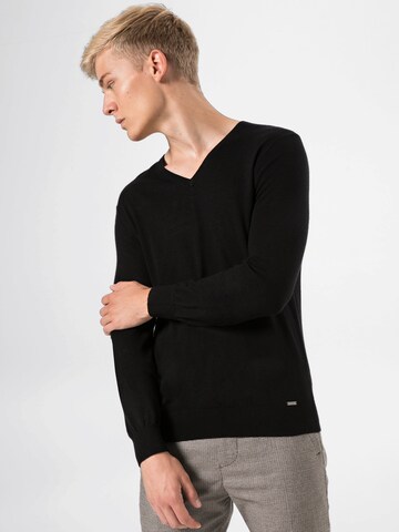 OLYMP Sweter 'Strick Lvl5' w kolorze czarny: przód