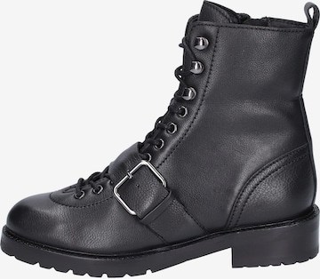 BRONX Lace-Up Ankle Boots in Black: front