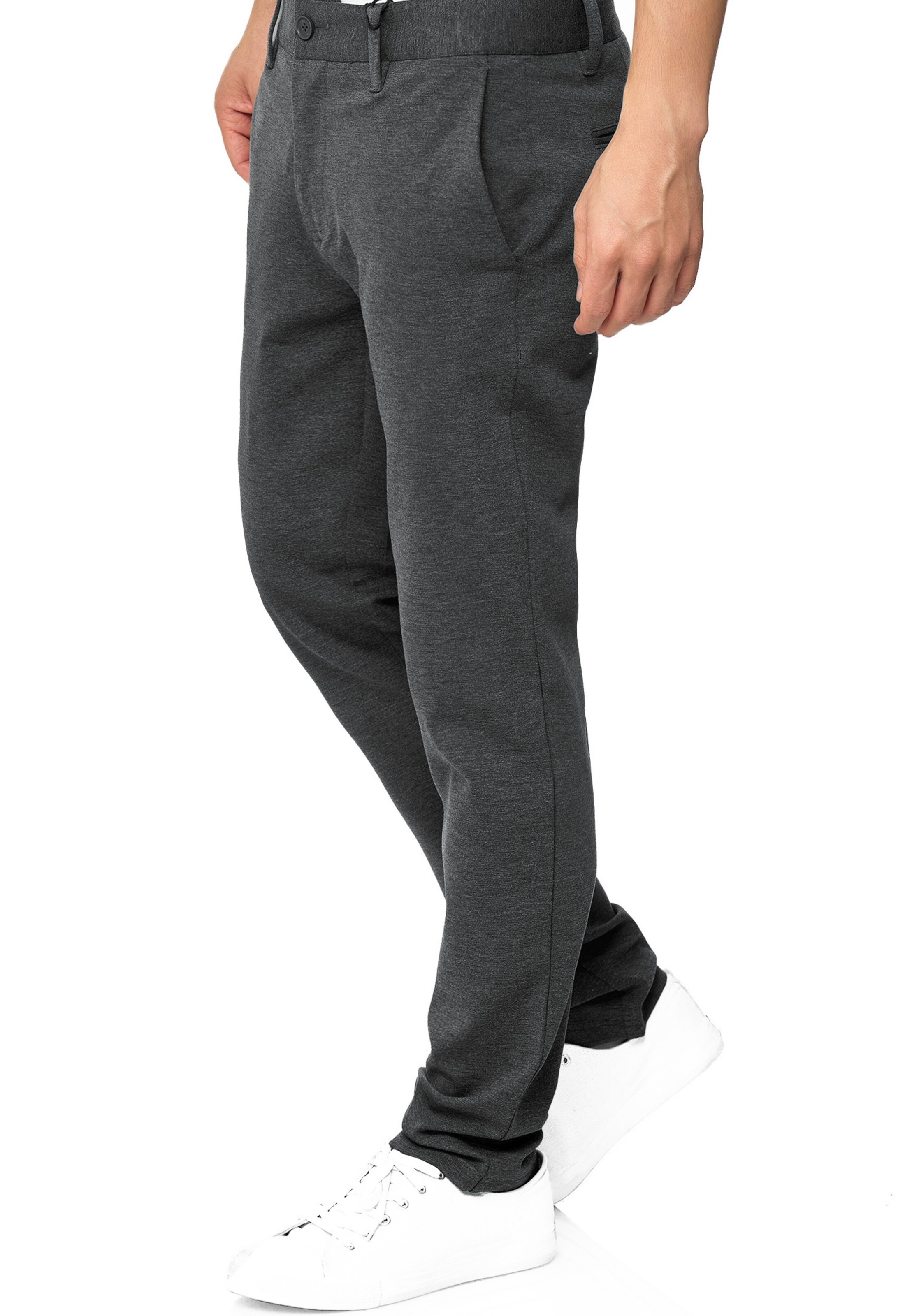 INDICODE JEANS Slim fit Trousers 'Rodekro' in Grey