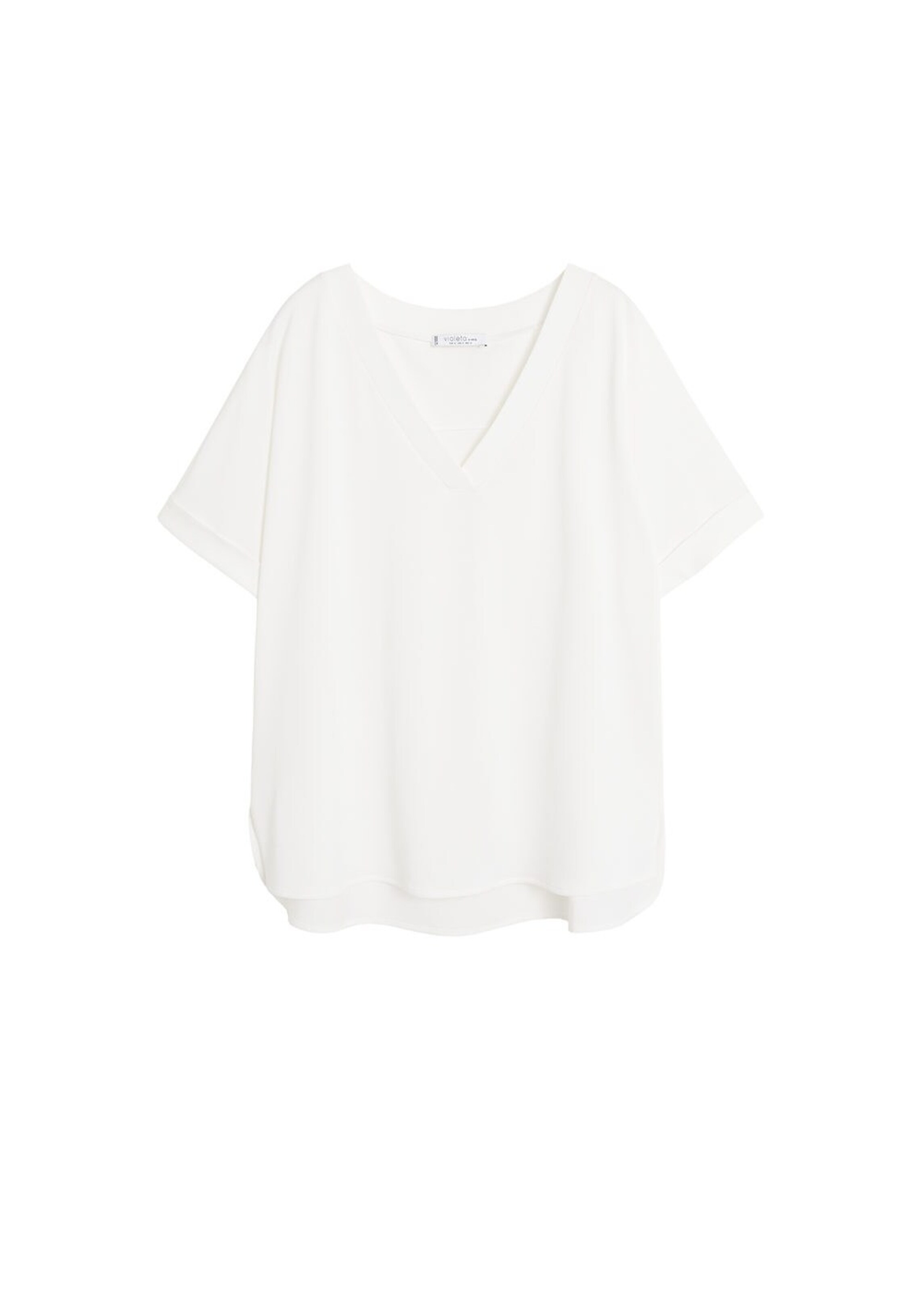 VIOLETA by Mango - T-shirt 'salsa5' in weißmeliert