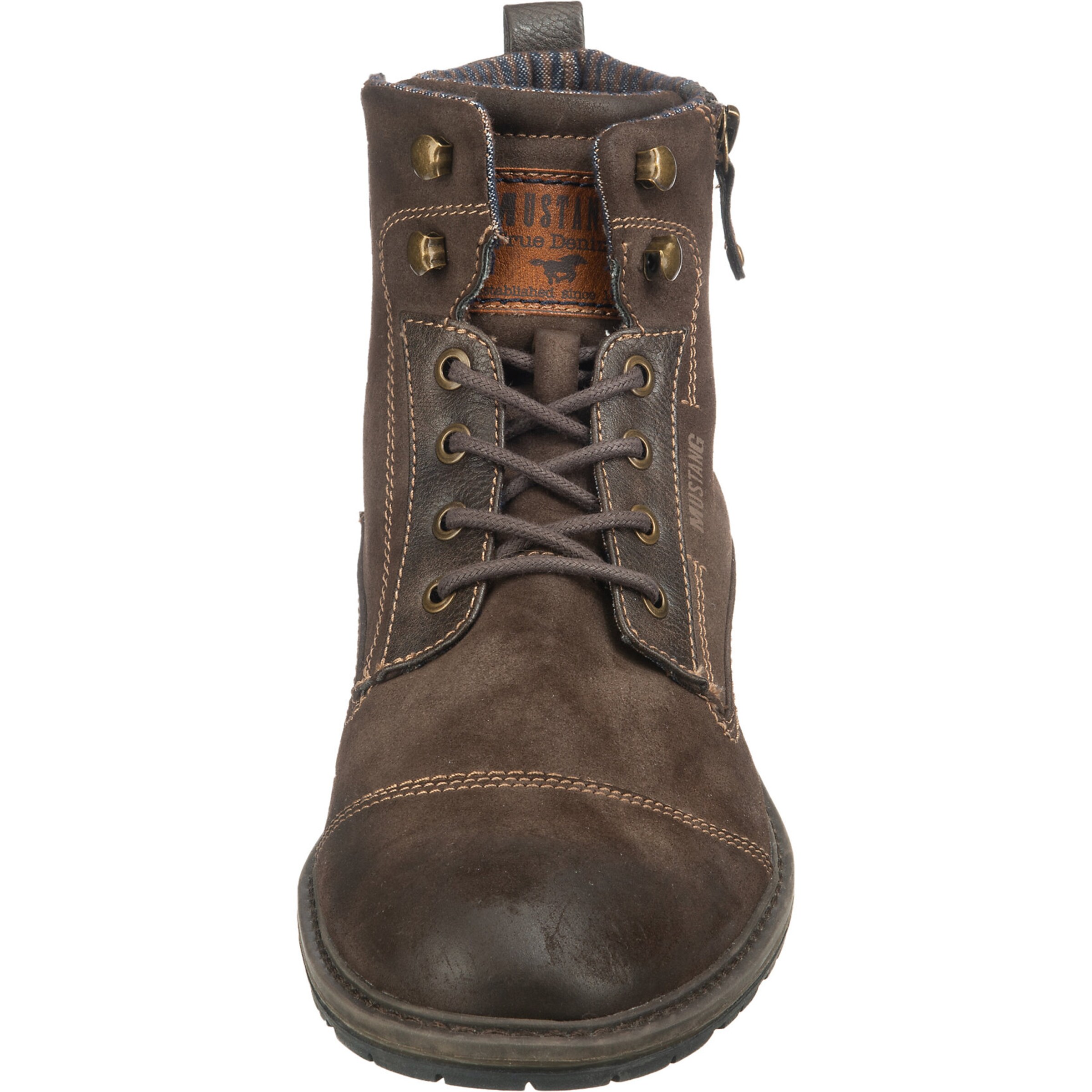 MUSTANG Fűzős csizma - barna