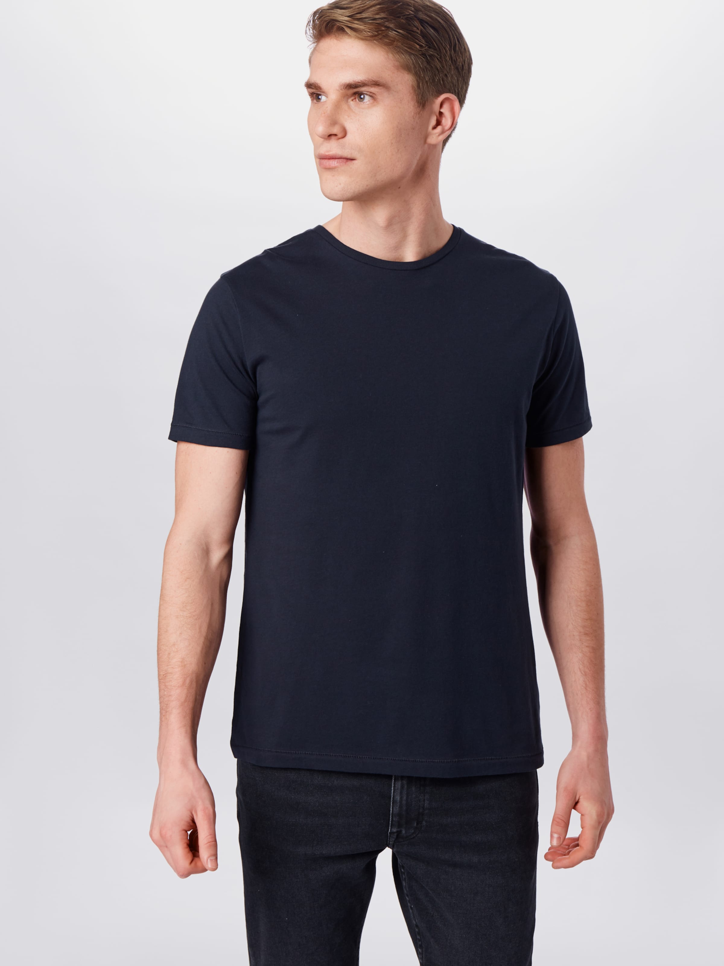 Uomo Abbigliamento KnowledgeCotton Apparel Maglietta in Blu Scuro 