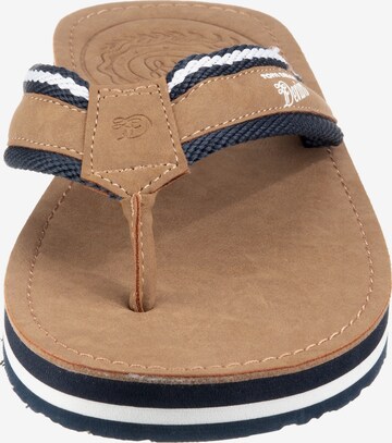 TOM TAILOR DENIM Teenslippers in Bruin