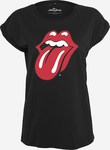 Maglietta 'Rolling Stones Tongue' di Merchcode in nero: frontale