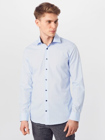 SEIDENSTICKER - Slim Fit Camisa clássica em azul: frente