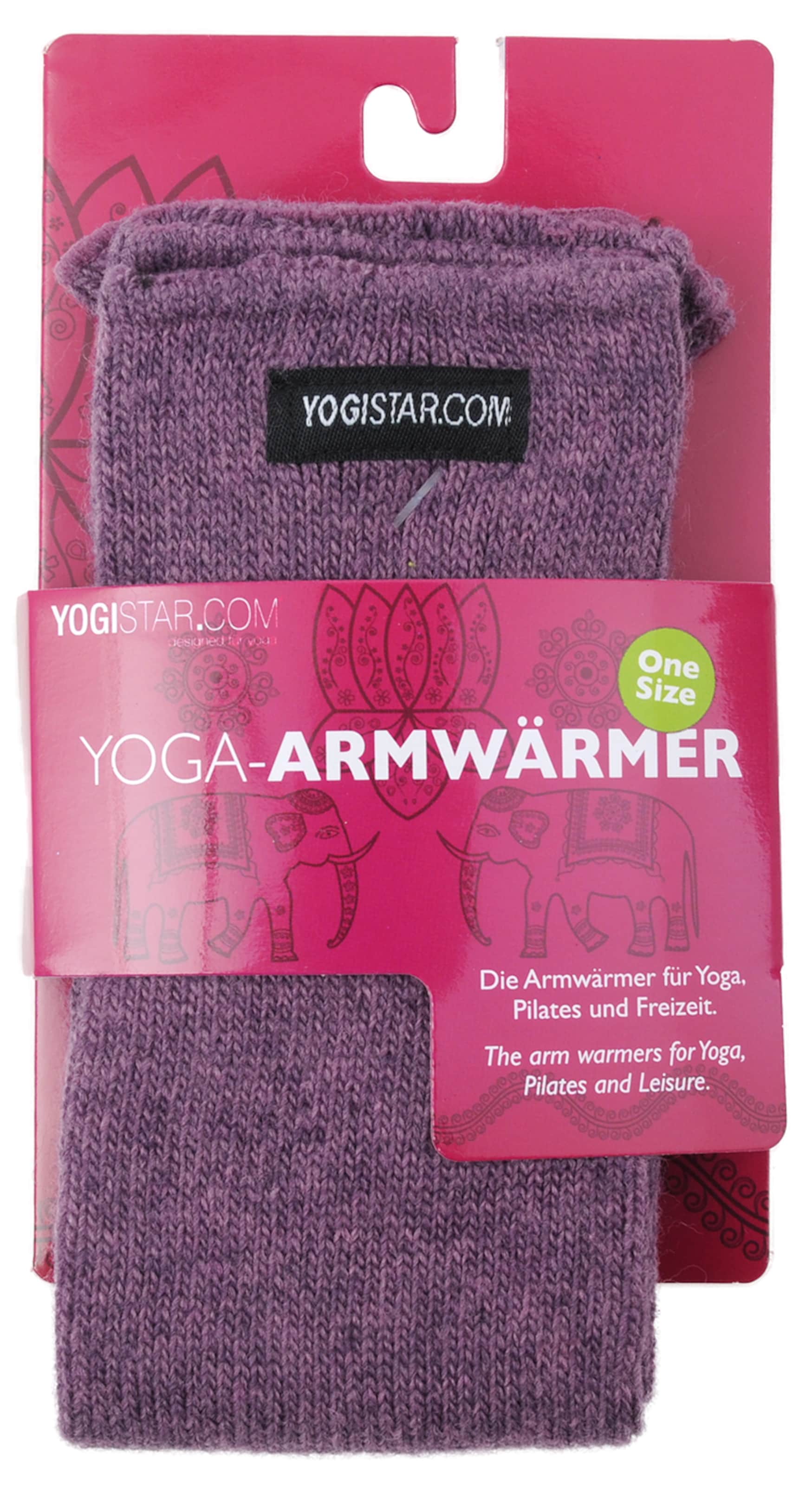 YOGISTAR.COM Yoga Armwärmer in Lila: Vorderseite