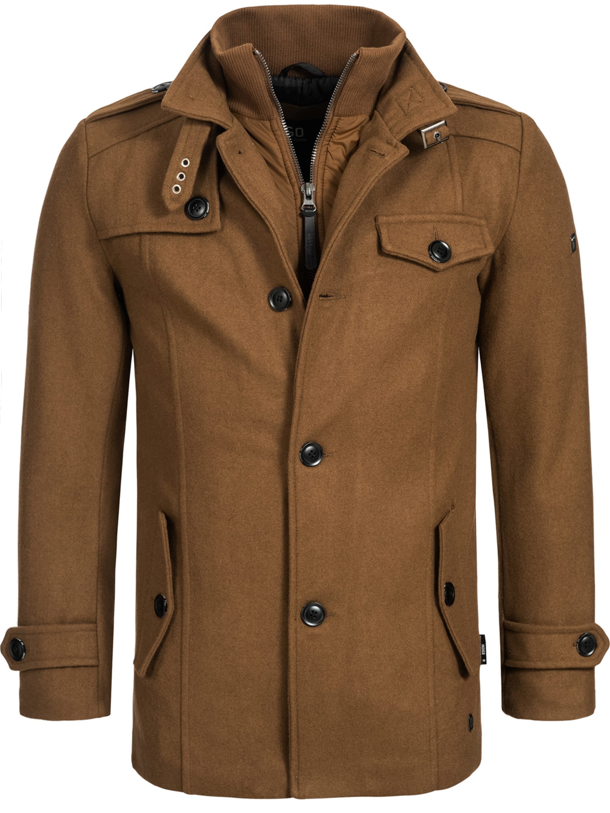 INDICODE JEANS Mantel 'Brandon' in Beige: Vorderseite