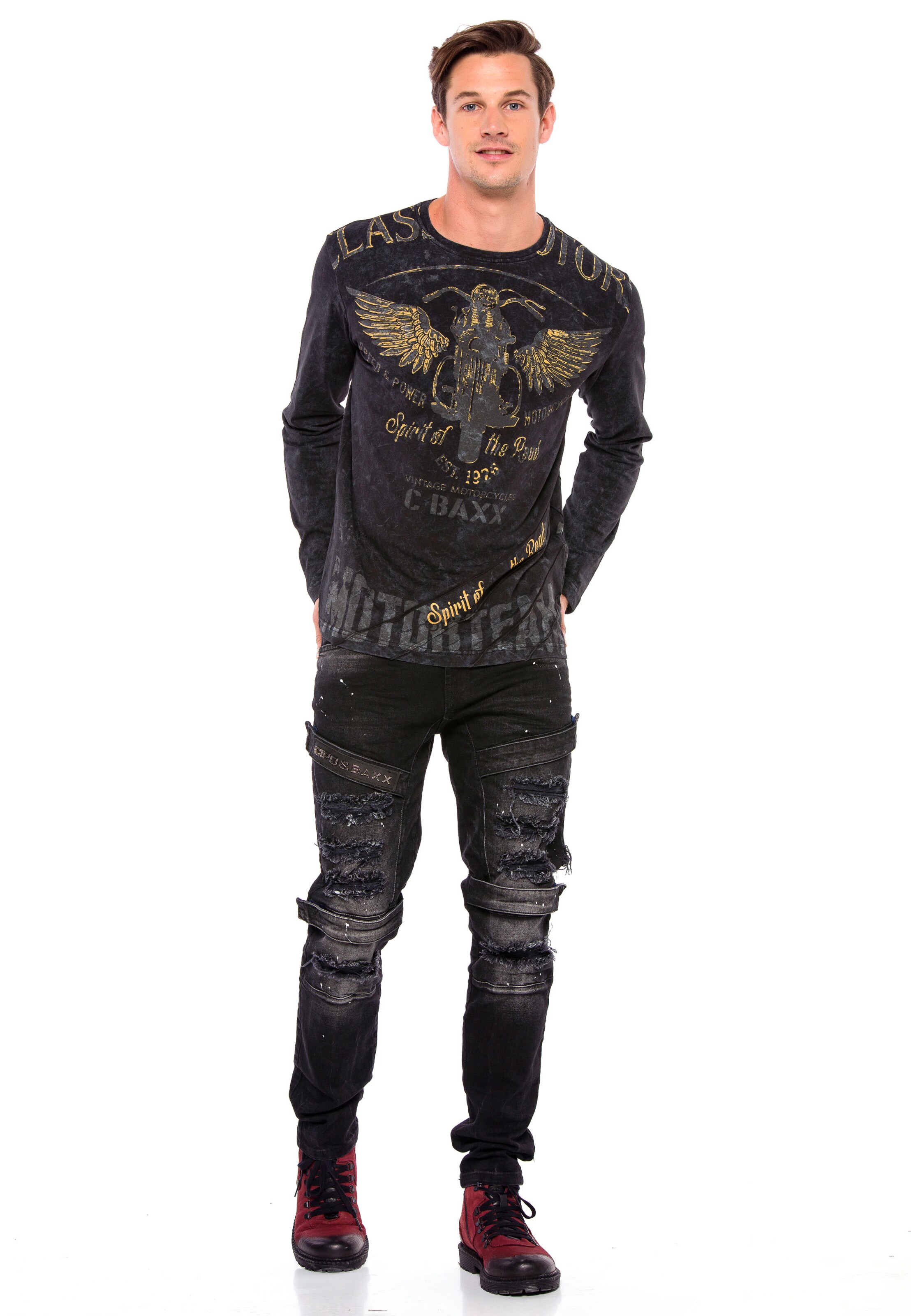 CIPO & BAXX Shirt in Zwart