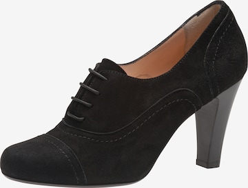 EVITA Platform Heels in Black: front