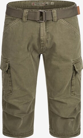 INDICODE JEANS Cargobroek '70-175 Nicolas Check' in Groen: voorkant