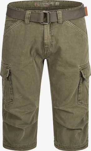 INDICODE JEANS Cargo Pants '70-175 Nicolas Check' in Green: front