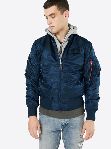 ALPHA INDUSTRIES Between-Season Jacket 'MA-1 D-Tec' in Blue: front