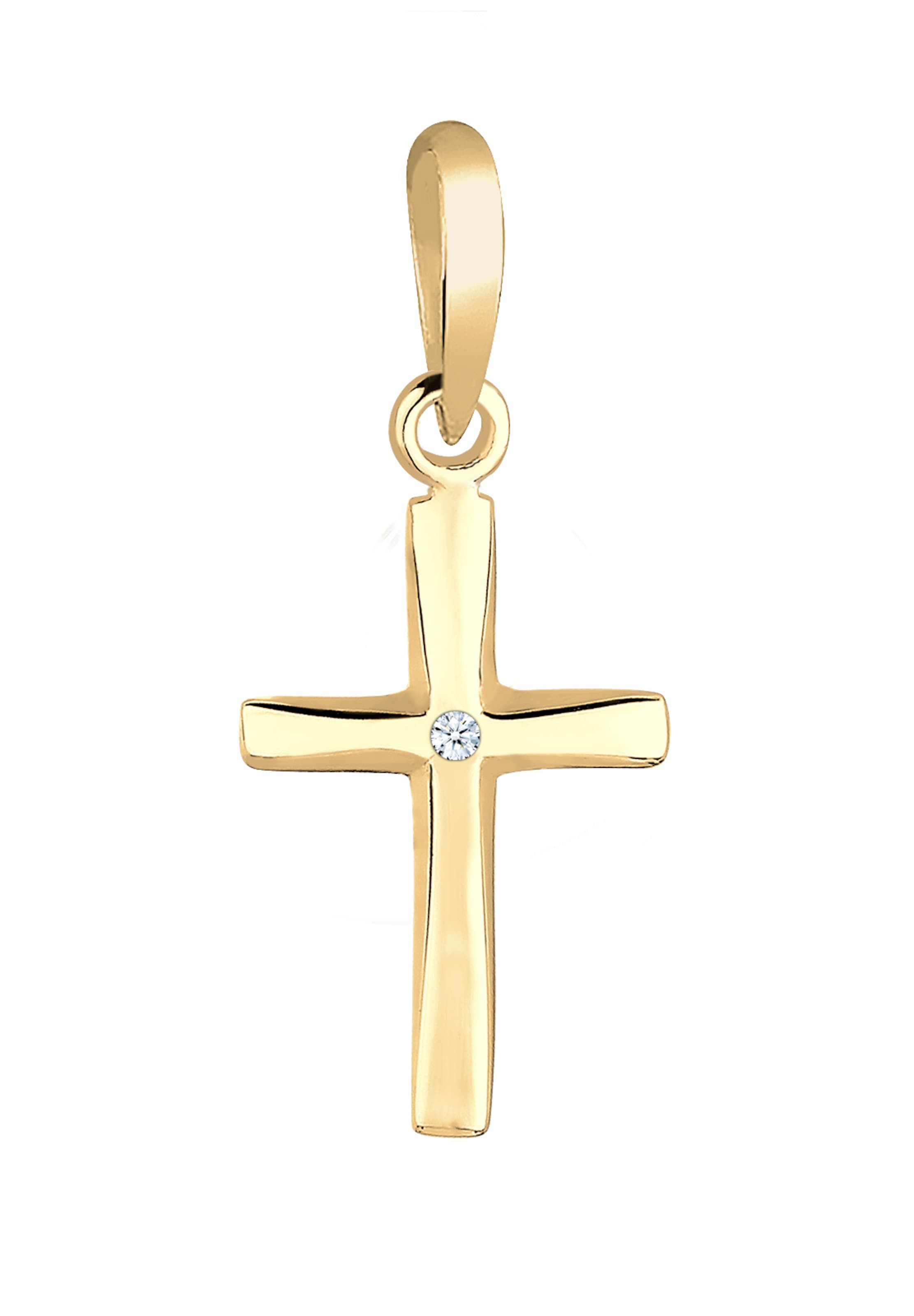 Elli DIAMONDS Pendant 'Kreuz' in Gold: front
