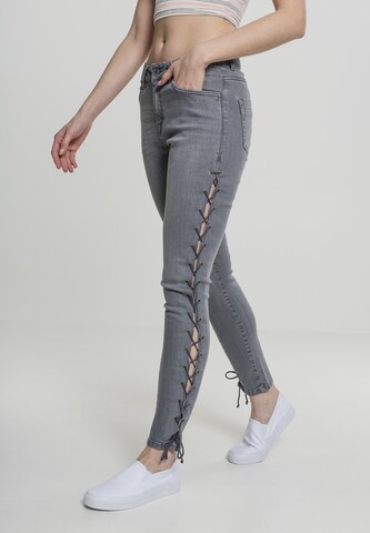 Urban Classics Skinny Jeans in Grijs: voorkant