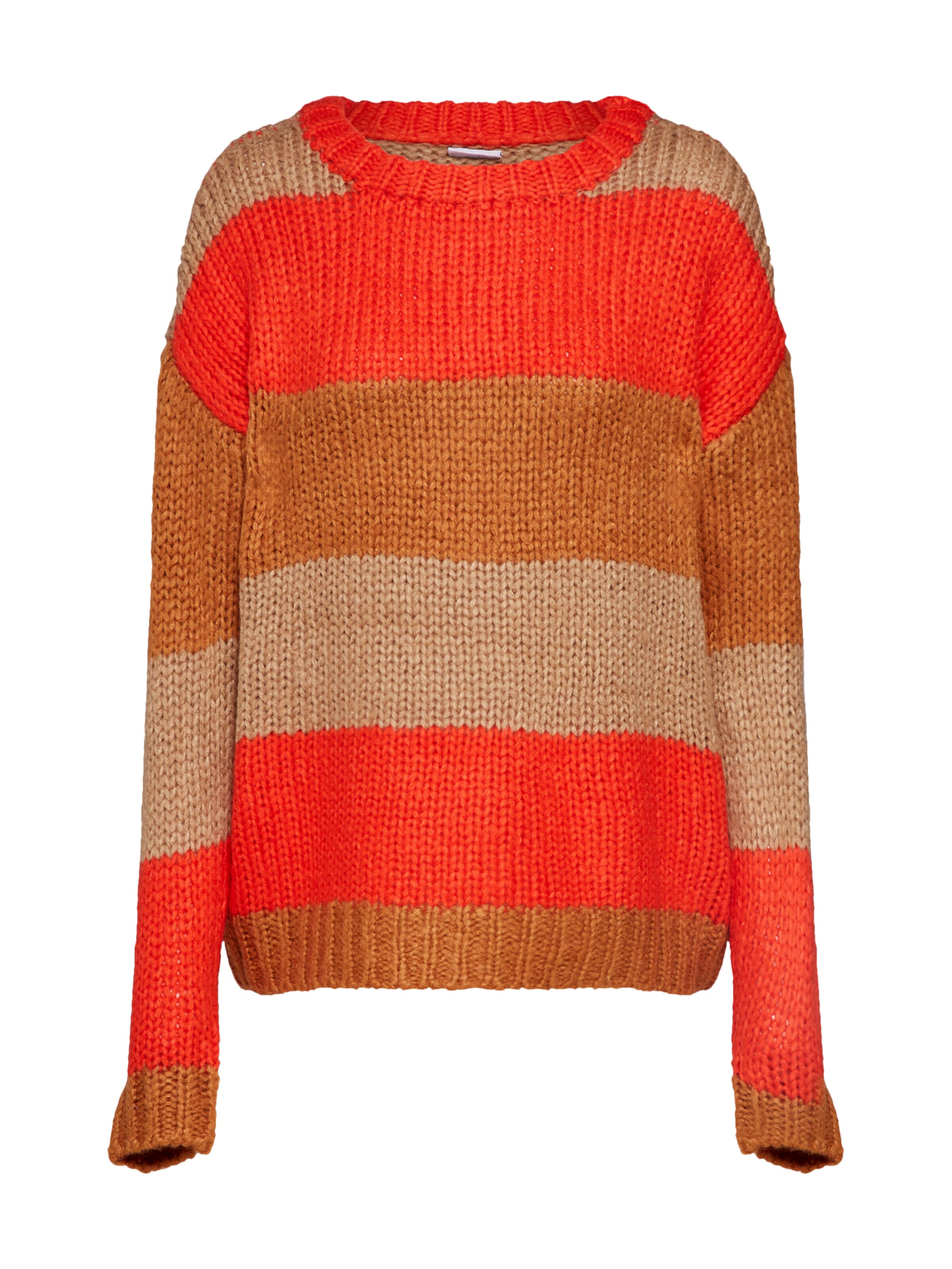 Noisy may - Trui 'NMSTEVE L/S O-NECK STRIPE KNIT' in de kleur Bruin