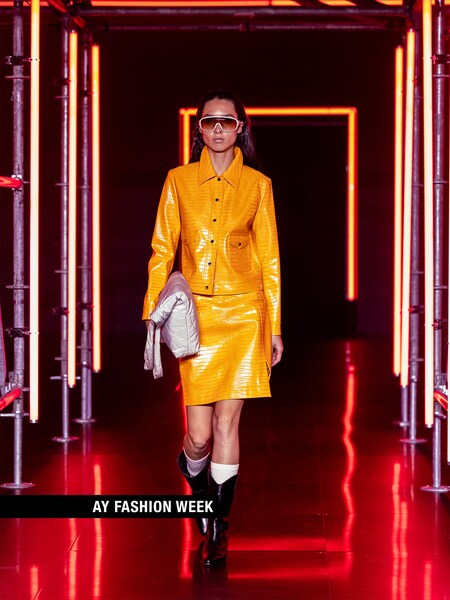 The AY FASHION WEEK Womenswear - Orange Set Look by HUGO