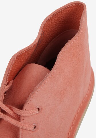 CLARKS Lace-Up Ankle Boots in Orange