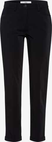 BRAX Slim fit Pleated Pants 'Maron' in Black: front