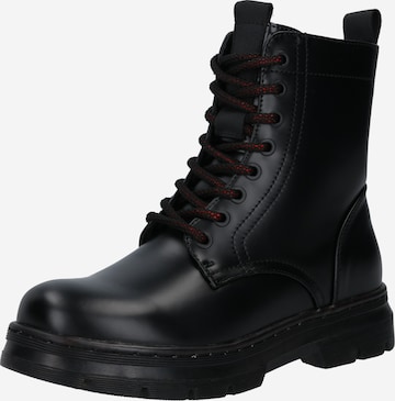 H.I.S Lace-Up Ankle Boots in Black: front