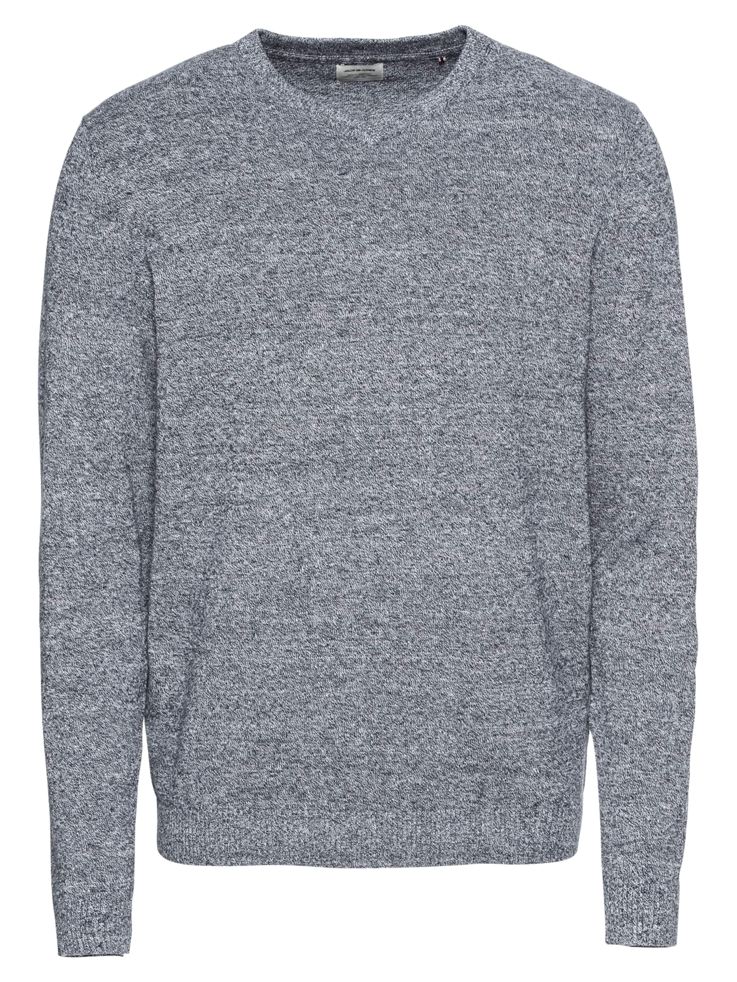 JACK & JONES - Trui 'JJEBASIC KNIT V-NECK' in de kleur Grijs gemêleerd
