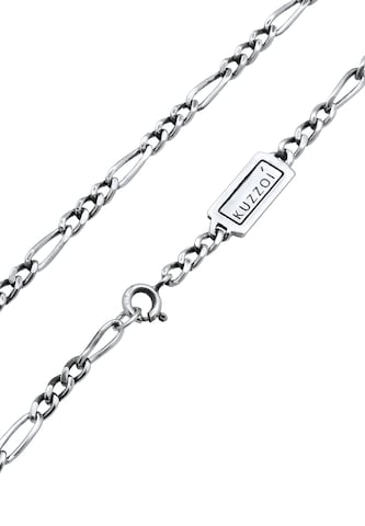 KUZZOI Halskette Basic Kette, Figaro in Silber