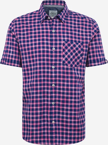 s.Oliver Regular fit Button Up Shirt in Blue: front