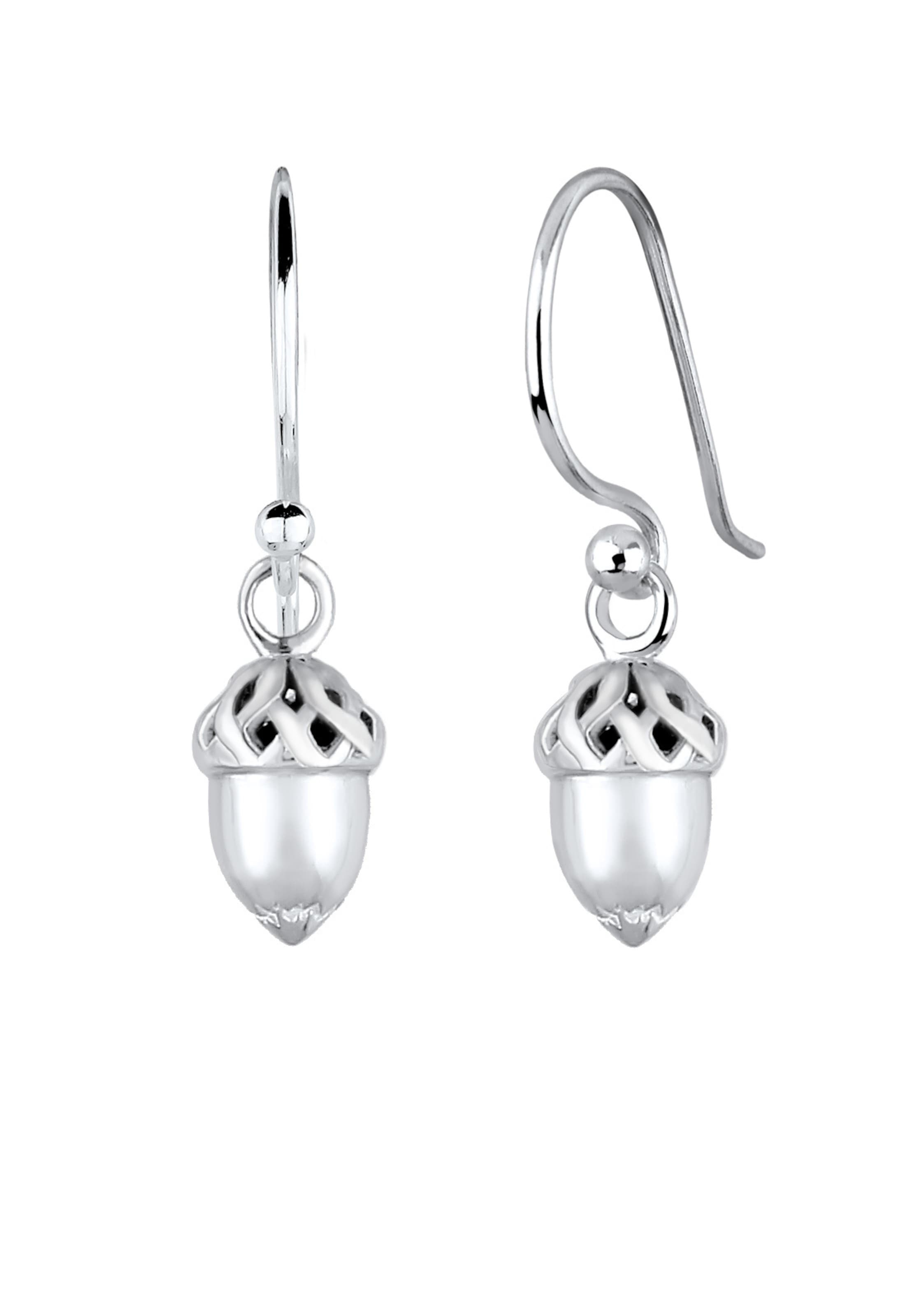 ELLI Oorbellen 'Haselnuss' in Zilver: voorkant