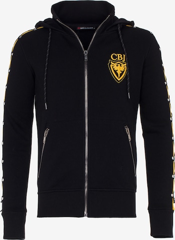 CIPO & BAXX Zip-Up Hoodie in Black: front