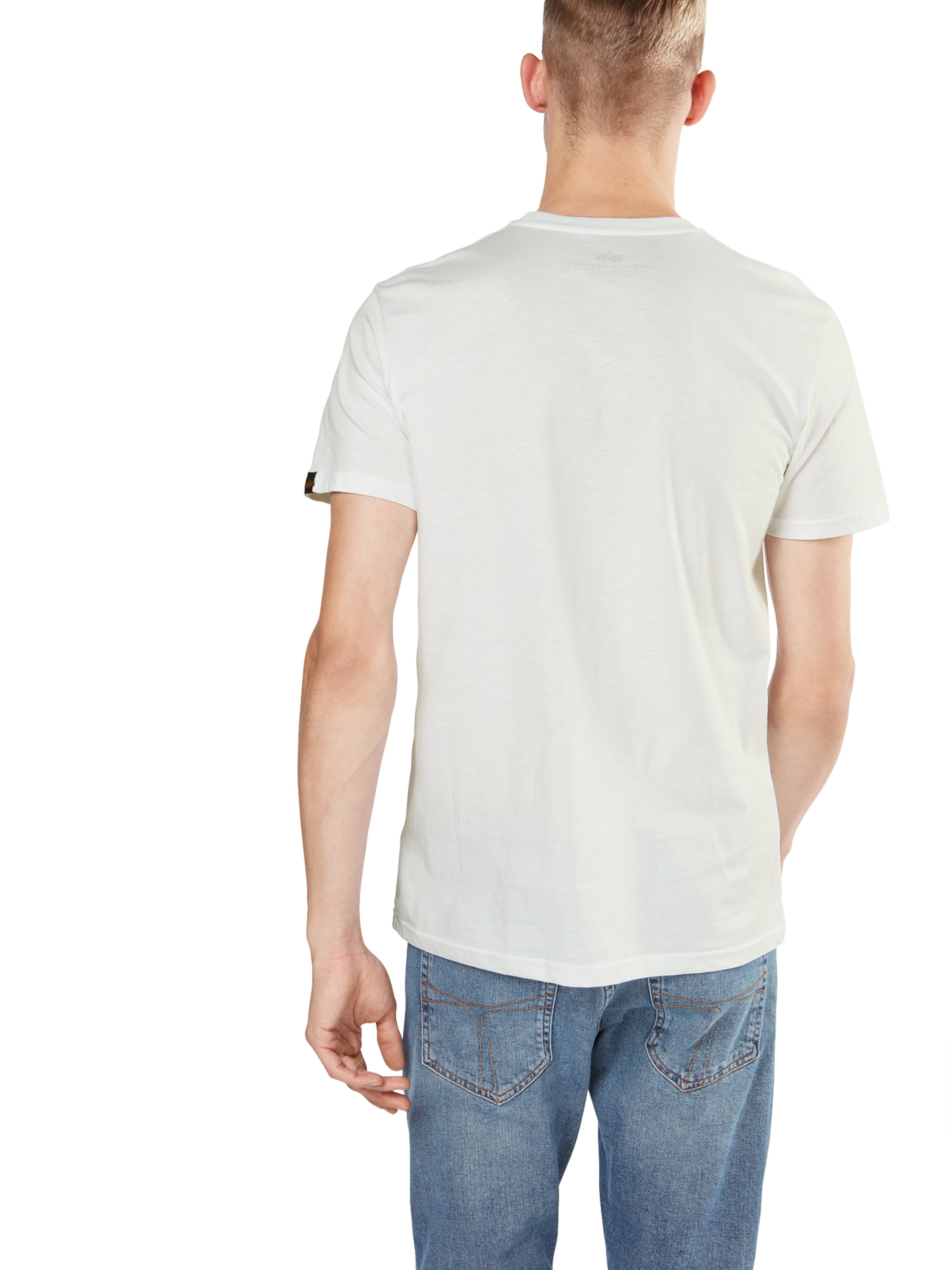 ALPHA INDUSTRIES Tričko - Biela