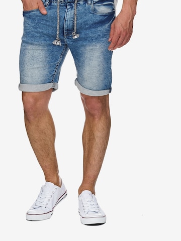 INDICODE JEANS Slimfit Broek 'Kadin Shorts' in Blauw