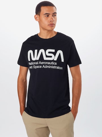 Mister Tee Shirt 'NASA' in Zwart: voorkant